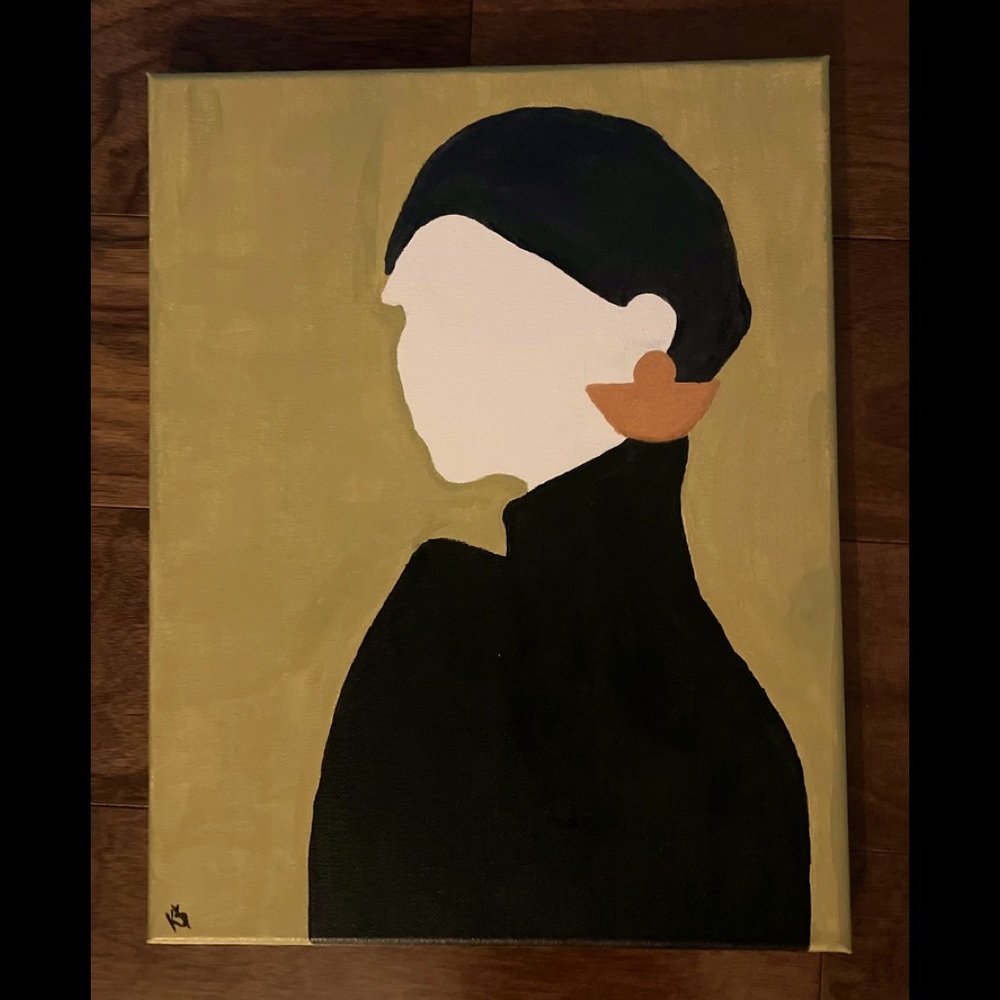 Lady of few words- canvas painting